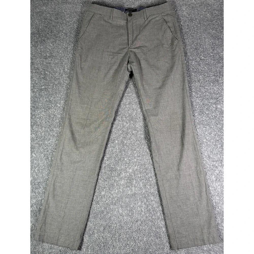 Banana Republic Pants Mens 31x32 Kentfield Chino Straight Flat Front Gray Cotton